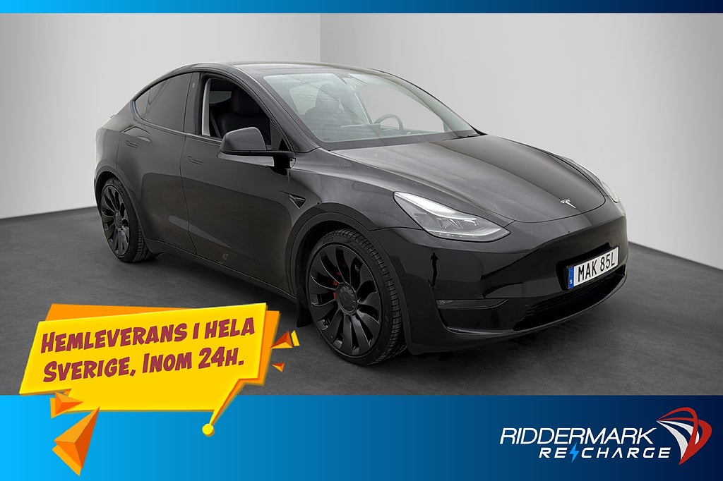 Tesla Model Y Performance Dragkrok Pano AP Svensksåld