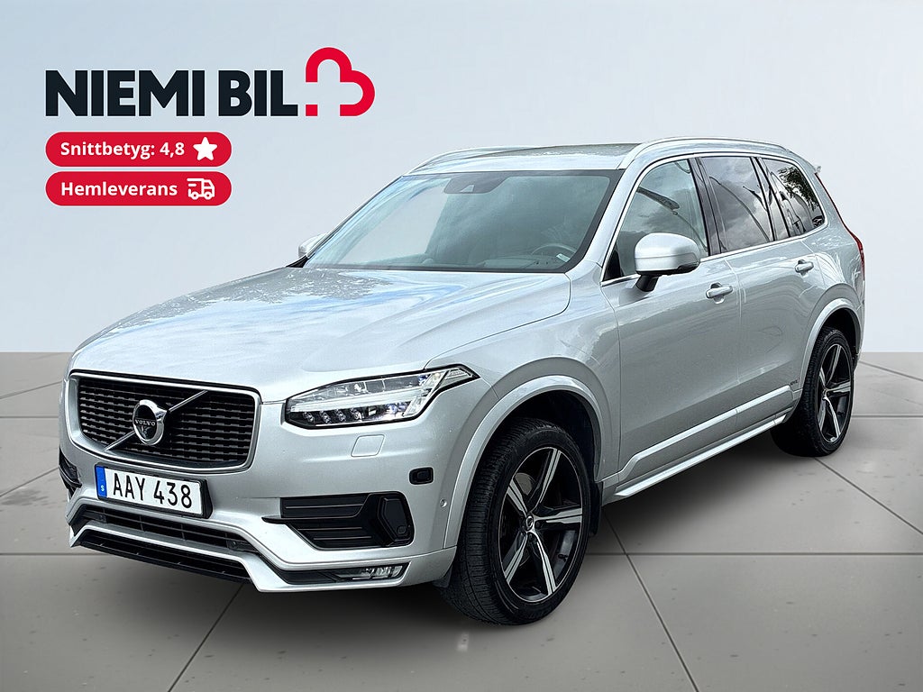 Volvo XC90 7-seater T6 AWD R-Design 360/Drag/mok/skinn/Elstol/Navi