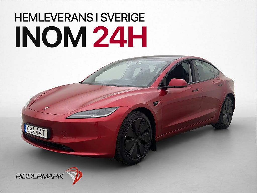 Tesla Model 3 Long Range AWD Skärm-bak Svensksåld Panorama