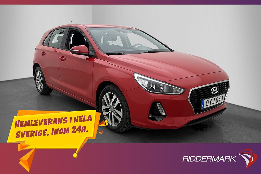 Hyundai i30 T-GDI blue 120hk Sensorer Farthållare 0.50l/mil