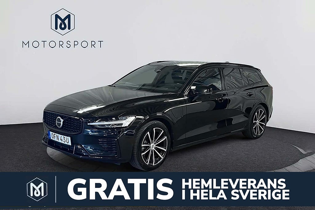 Volvo V60 Recharge T6 AWD Plus Dark 399hk H/K DRAG Navi B-kamera