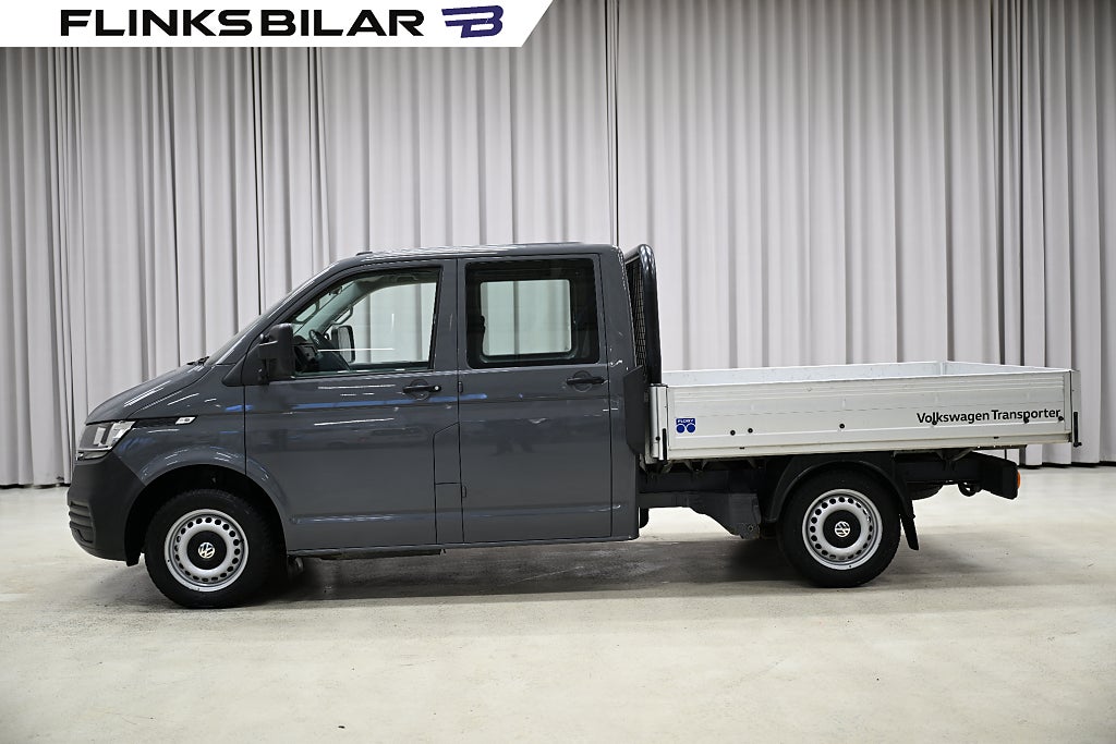 Volkswagen Transporter 2.0 TDI 110HK Dubbelhytt|Flak|Drag|Värmare