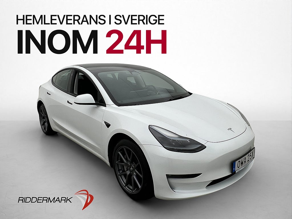 Tesla Model 3 Long Range AWD Pano Kamera Svensksåld