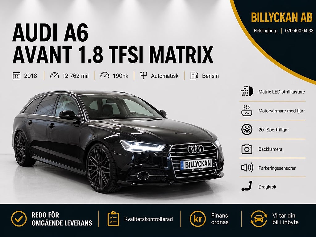 Audi A6 Avant 1.8 TFSI Matrix|1-Brukare|Kamera|RESERVERAD|190hk