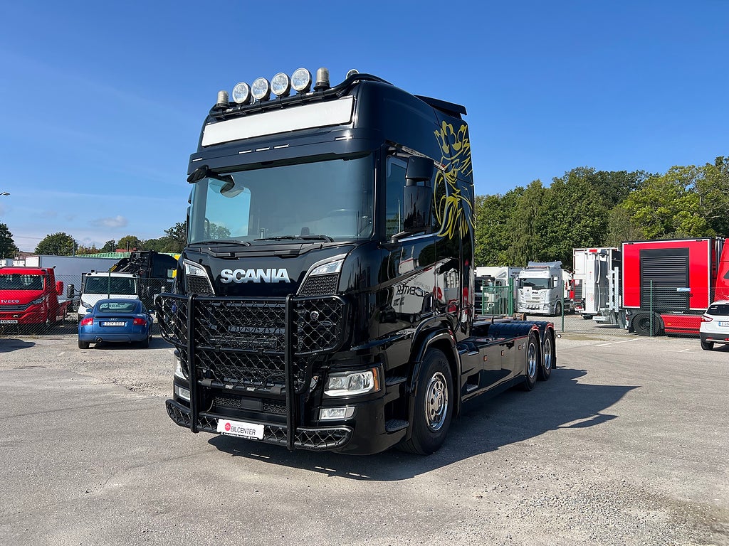 Scania R650 V8 6x4 Tandem Lastväxlare, Kranflak & Liftdumper, Euro 6
