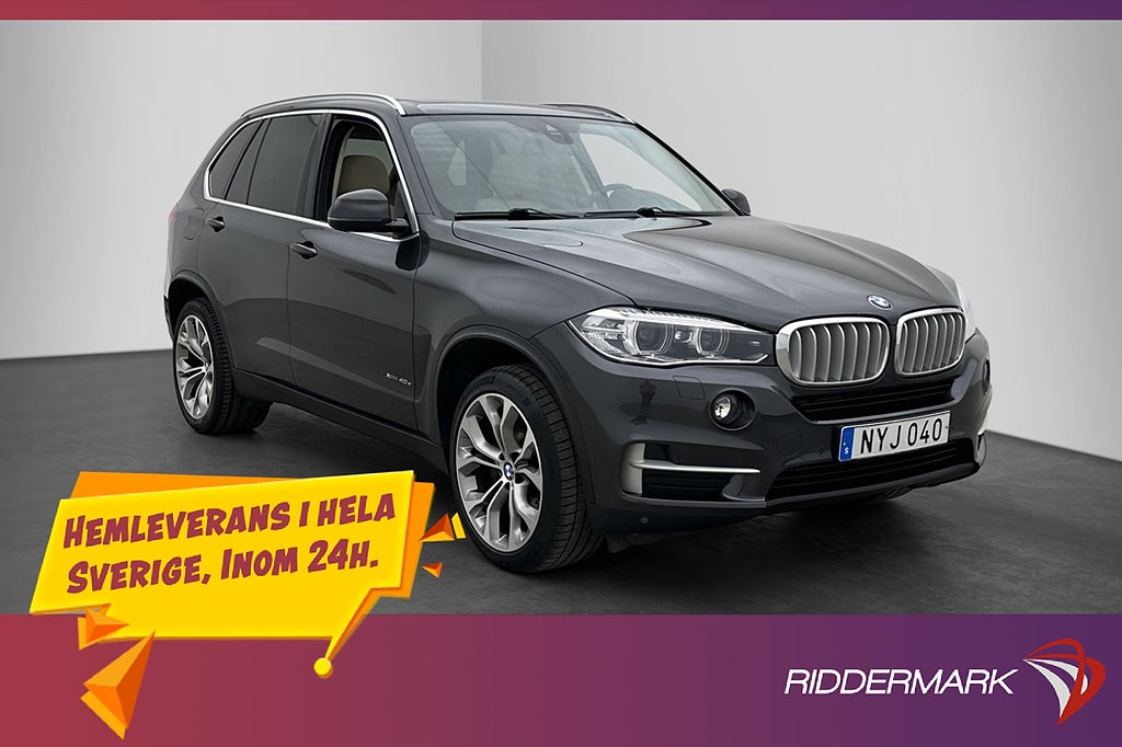 BMW X5 xDrive40e 313hk Pano H/K Kamera Skinn Navi Drag