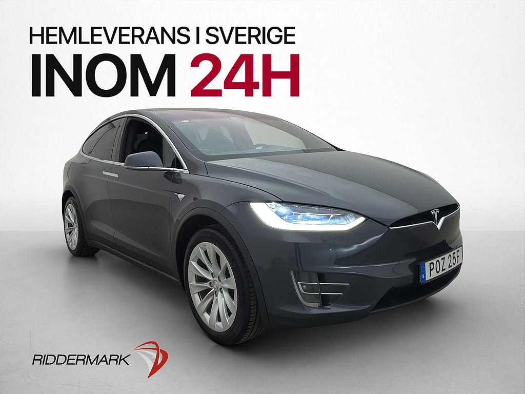 Tesla Model X Long Range AWD 7-Sits Autopilot Pano Dragkrok