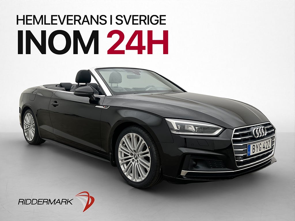 Audi A5 40 TFSI 190hk Cabriolet S-line Navi P-sensor Läder