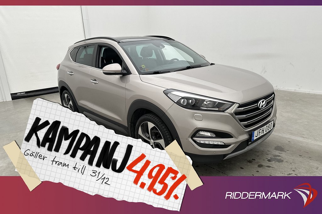 Hyundai Tucson 1.6 T-GDI 4WD Premium Pano Kamera 4,95% Ränta