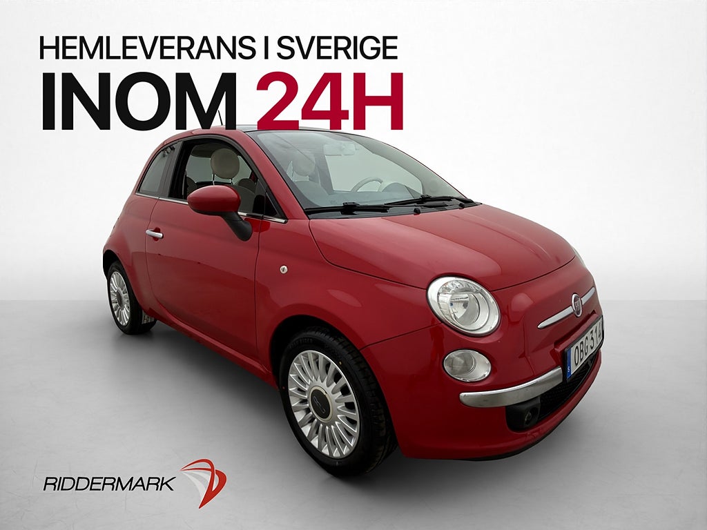 Fiat 500 1.2 8V 69hk Lounge Taklucka Ny-Kamrem 0,48l/mil