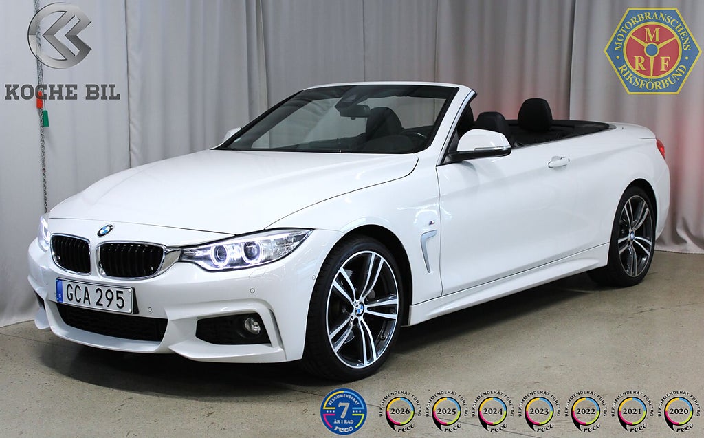 BMW 435 i 306HK, Cabriolet, M-Sport, Svensksåld, 11188 mil