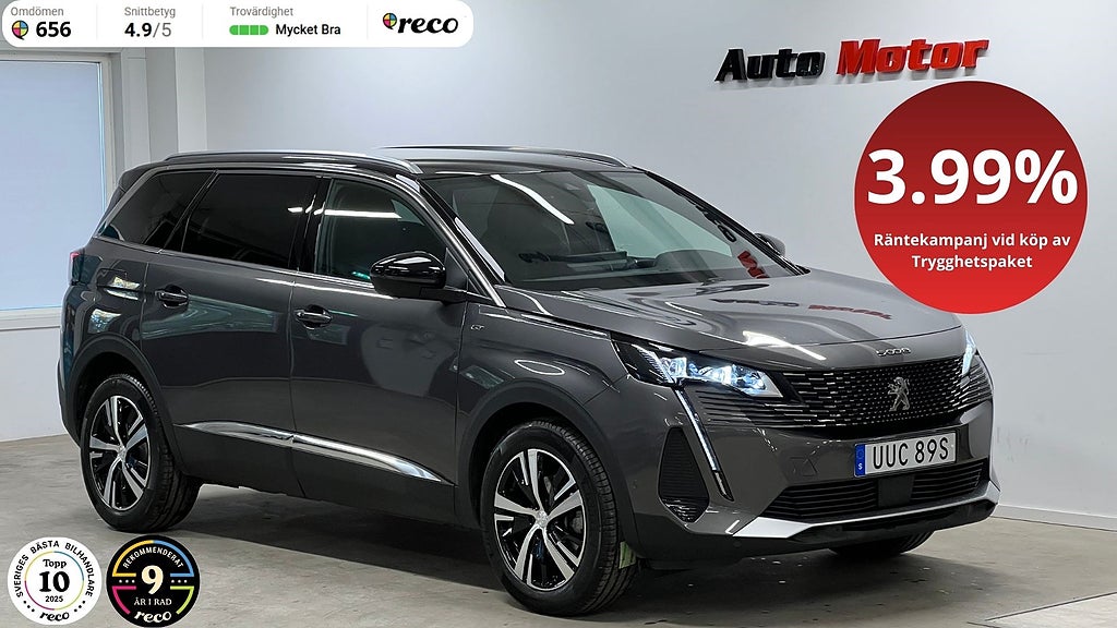 Peugeot 5008 GT 1.2 PureTech 131hk 7-sits 360 Kamera/Adaptiv