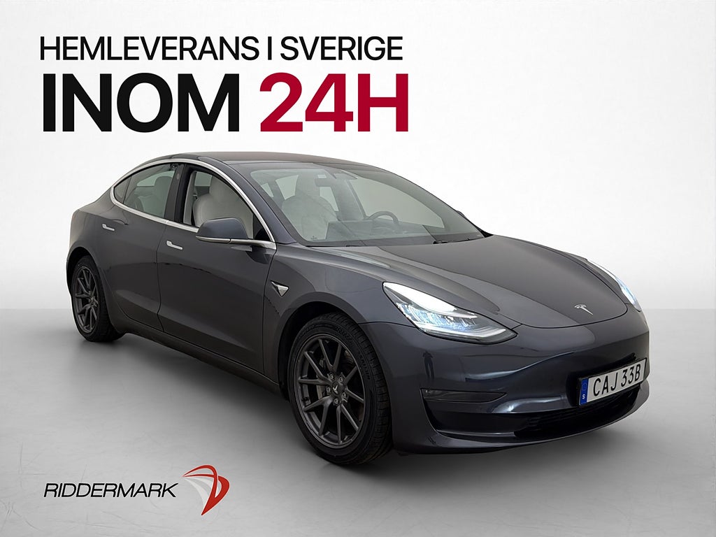 Tesla Model 3 Long Range AWD Ljus Interiör Pano Kamera Skinn