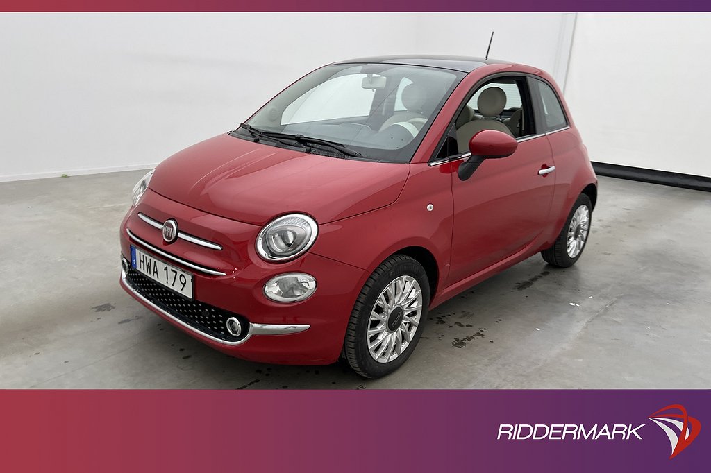 Fiat 500 1.2 8V 69hk Lounge Panorama M&K-Värmare Sensorer