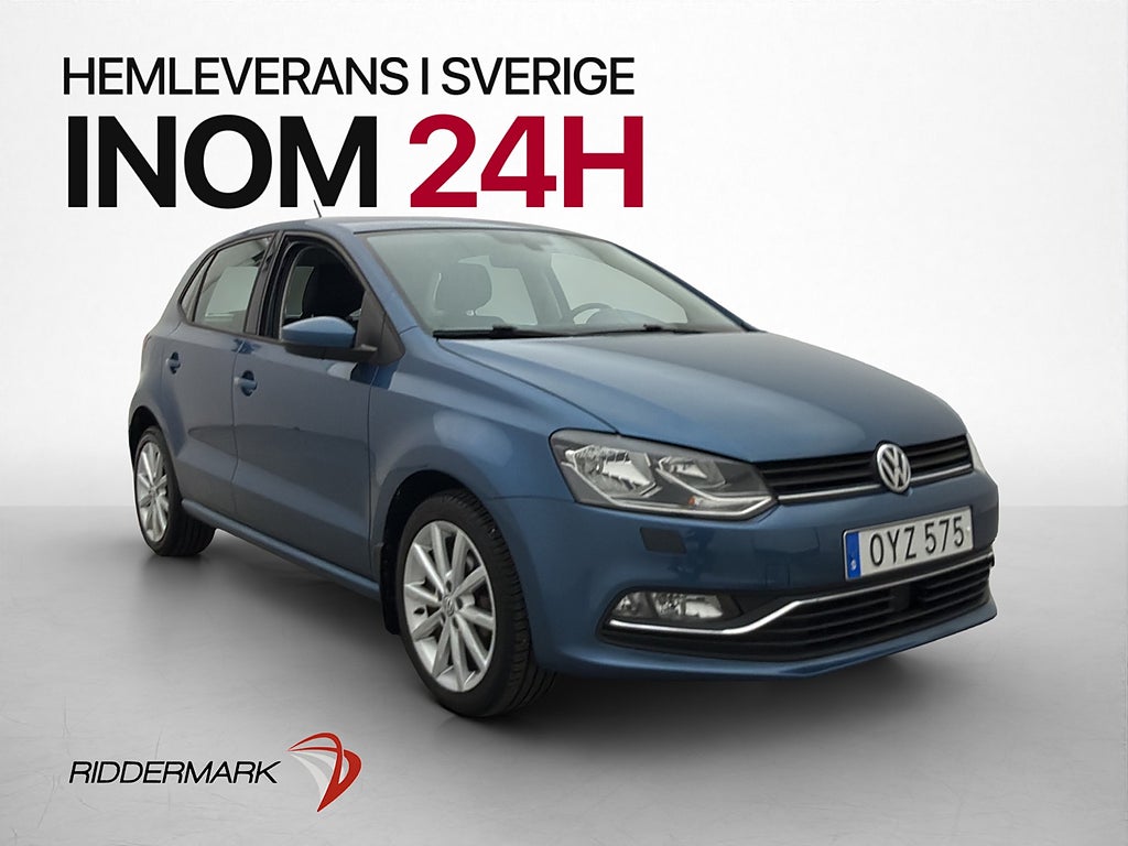 Volkswagen Polo 1.2 TSI 90hk Base P-Sensorer Låg-Årsskatt