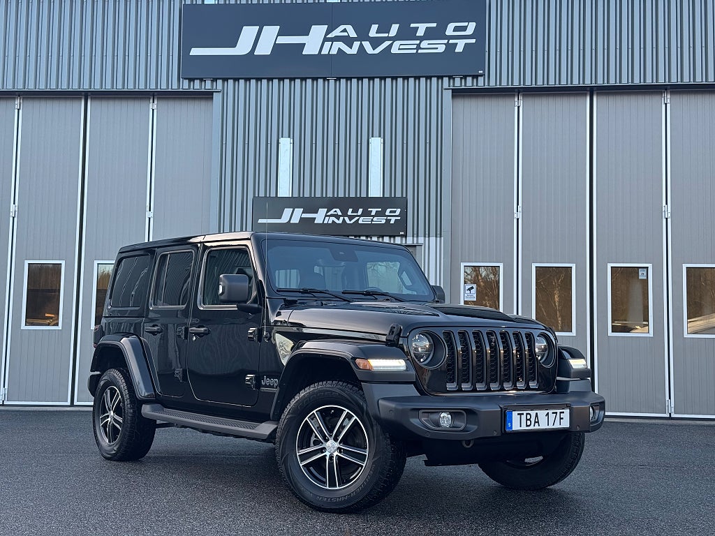 Jeep Wrangler Unlimited 4xe 380HK Euro6 Svensksåld Moms 1 Ägare Plug-in Hybrid