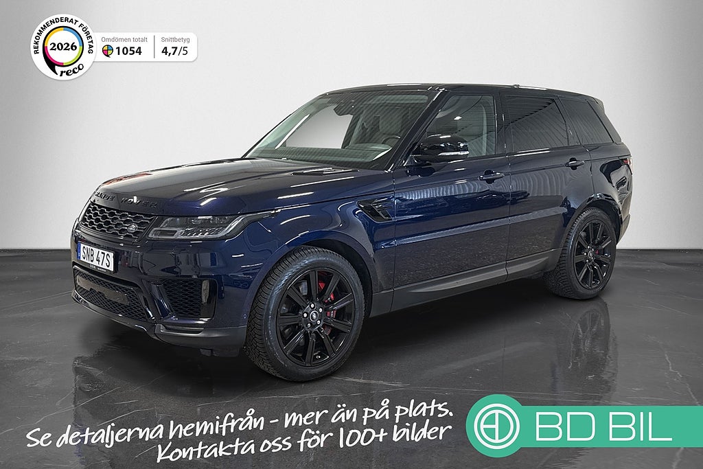 Land Rover Range Rover SPORT P400e MERIDIAN VÄRMARE BACKKAMERA DRAGKROK