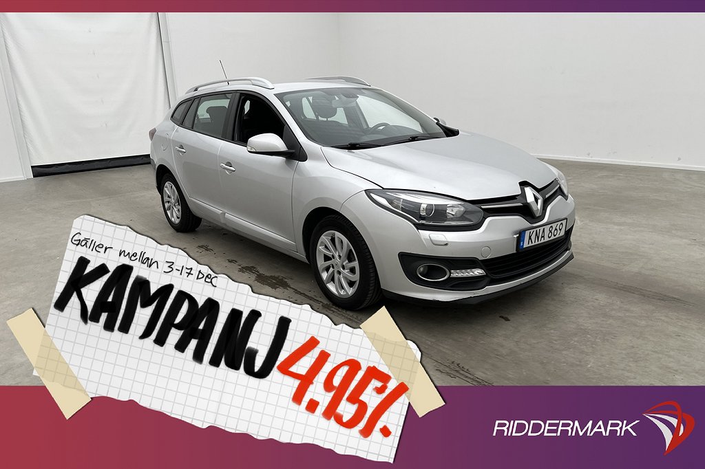 Renault Mégane Grandtour 1.5 dCi 110hk Sensorer 4,95% Ränta