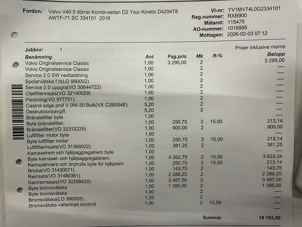 Volvo V40 D2 Geartronic Kinetic/Ny Kamrem 11600 mil 2 Ägare - miniatyr 18