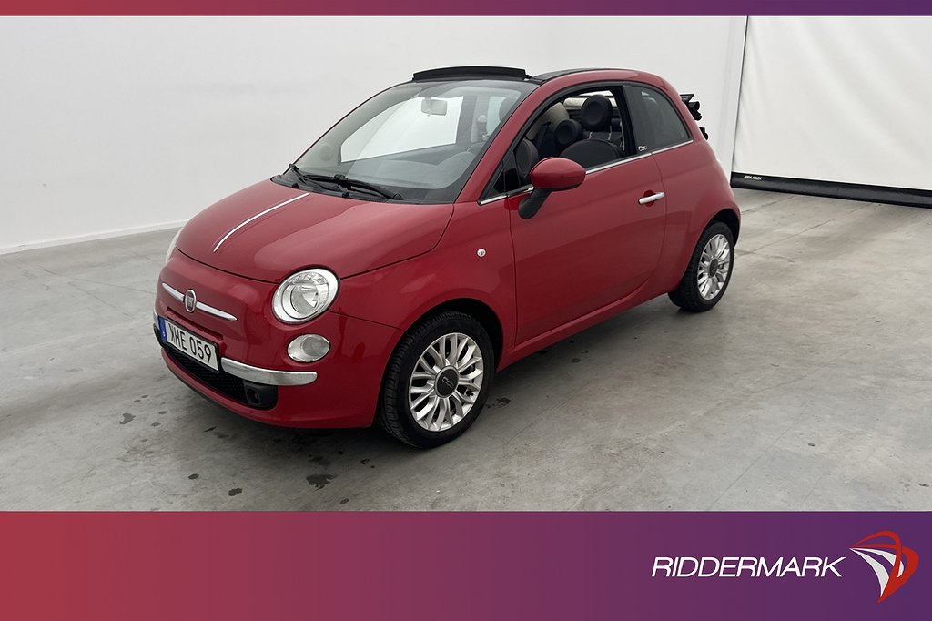 Fiat 500C 1.2 8V 69hk Lounge Halvskinn Låg Skatt 0,48l/mil