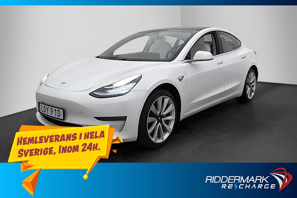 Tesla Model 3 Long Range AWD Ljus Interiör En-Brukare MOMS
