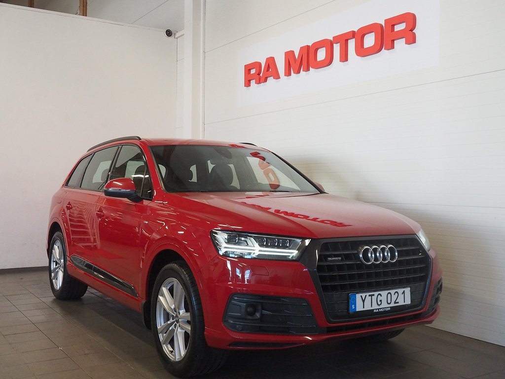 Audi Q7 3.0 TDI V6 272hk Quattro S-Line |Drag|D-värm|7-sits 2018