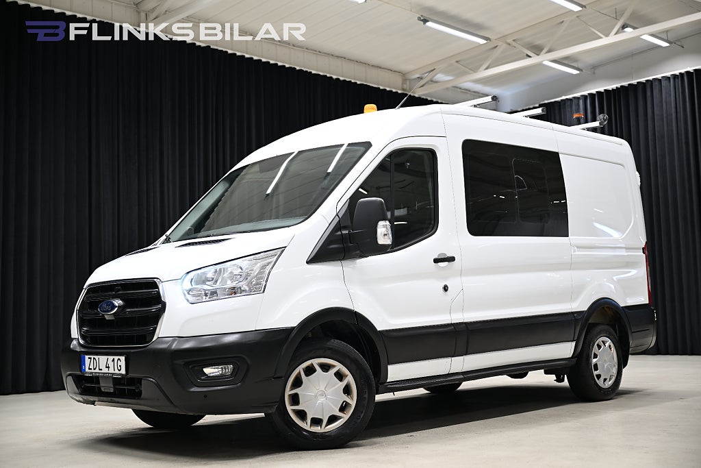 Ford transit 350 TDCi AWD 130HK Dubbelhytt|Inredd|EnÄgare|NyKamrem