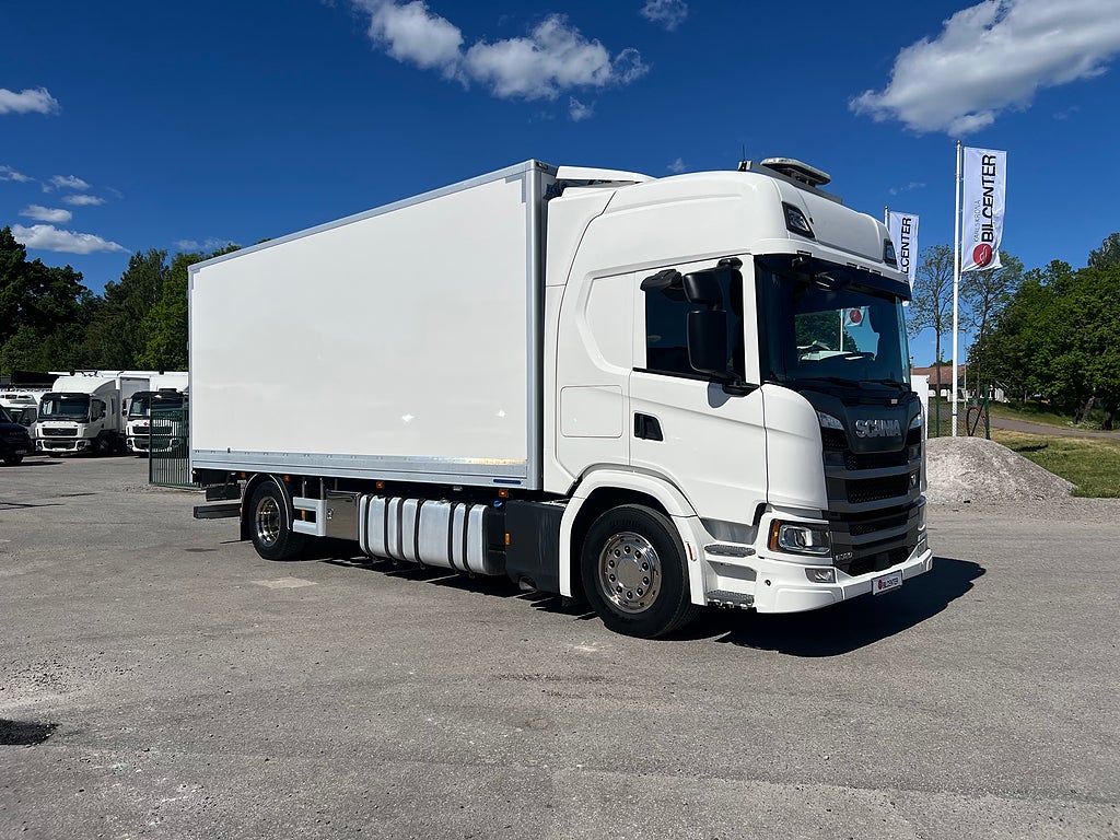Scania G320 4x2 Maskintransport, Borrigg, Servicebil