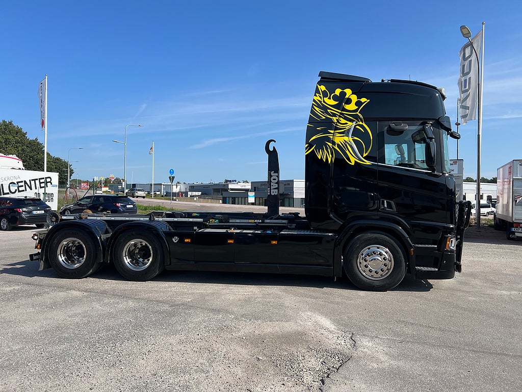 Scania R650 V8 6x4 Tandem Lastväxlare, Kranflak & Liftdumper, Euro 6