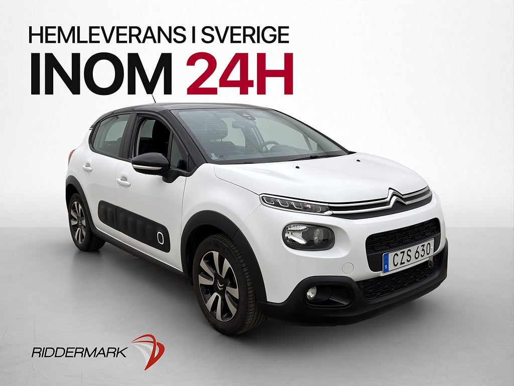 Citroën C3 1.2 100hk P-Sensorer Apple CarPlay Kamrem-Bytt