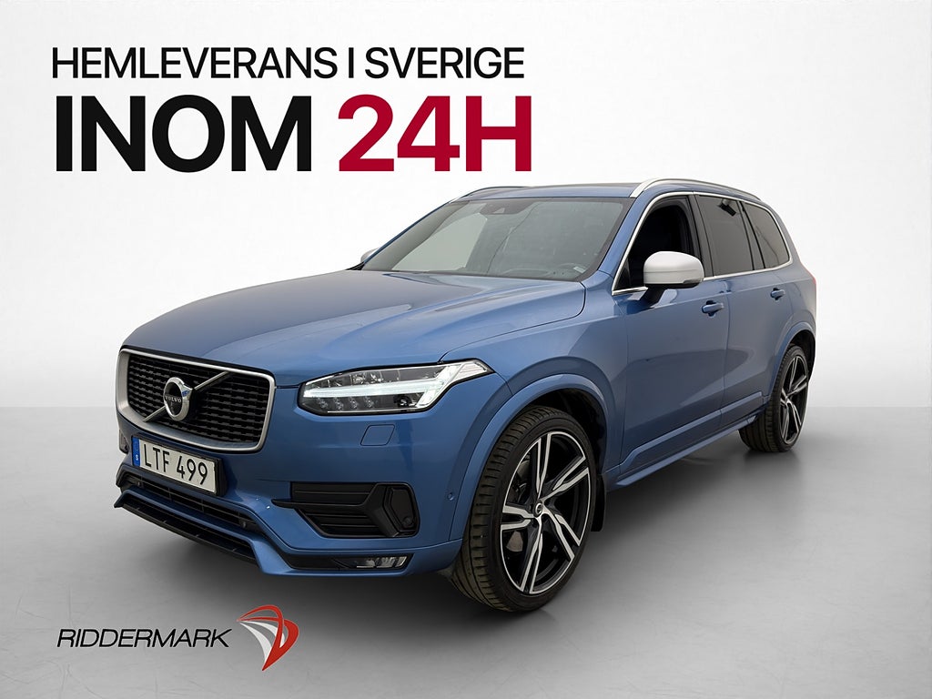 Volvo XC90 D5 AWD 235hk R-Design 7 sits B&W Pano 360° HUD