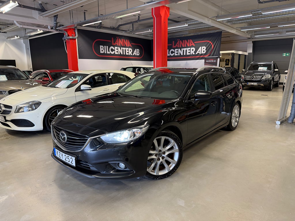 Mazda 6 Wagon 2.2 SKYACTIV-D Aut Drag Kamera PDC Skinn Nyservad