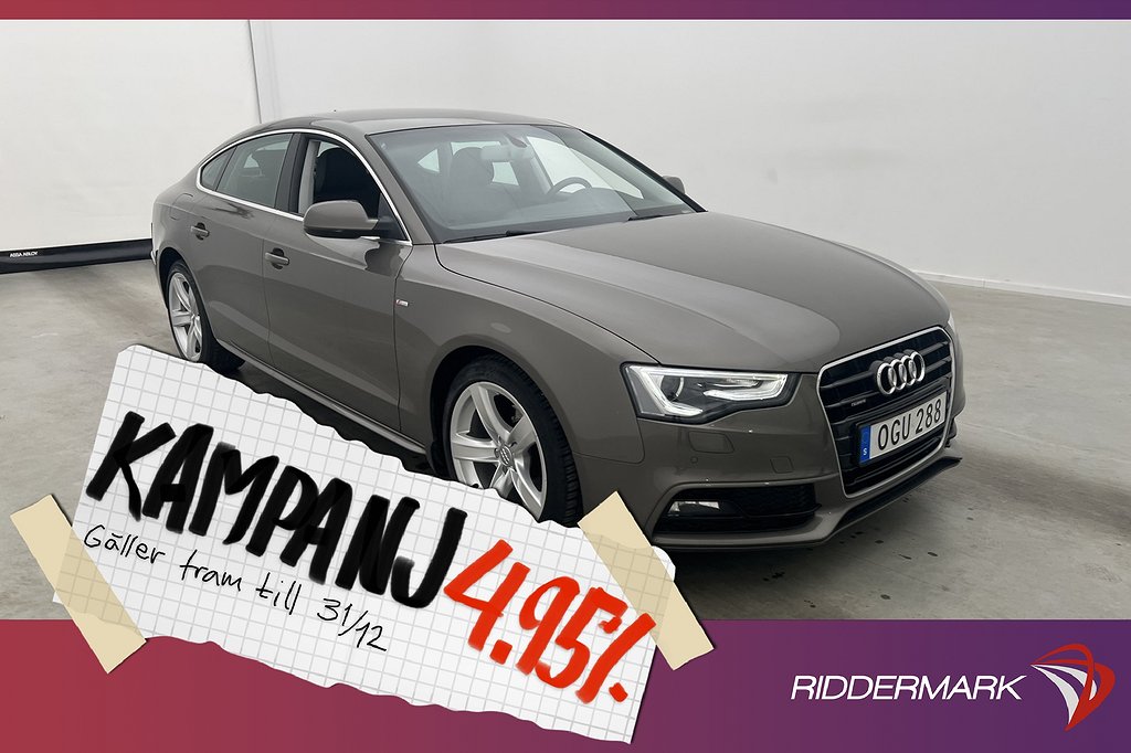 Audi A5 Sportback TDI Q 190hk S-Line P-Värma 4,95% Ränta