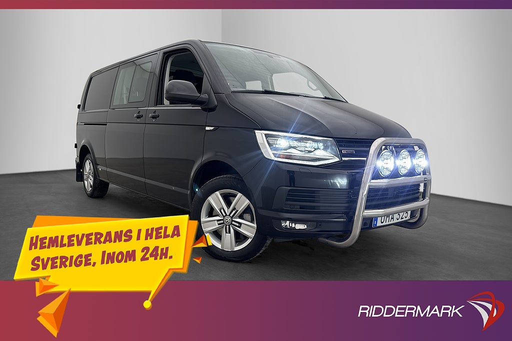 Volkswagen Transporter L2 4M Värm Drag El-Dörr CARPLAY Moms