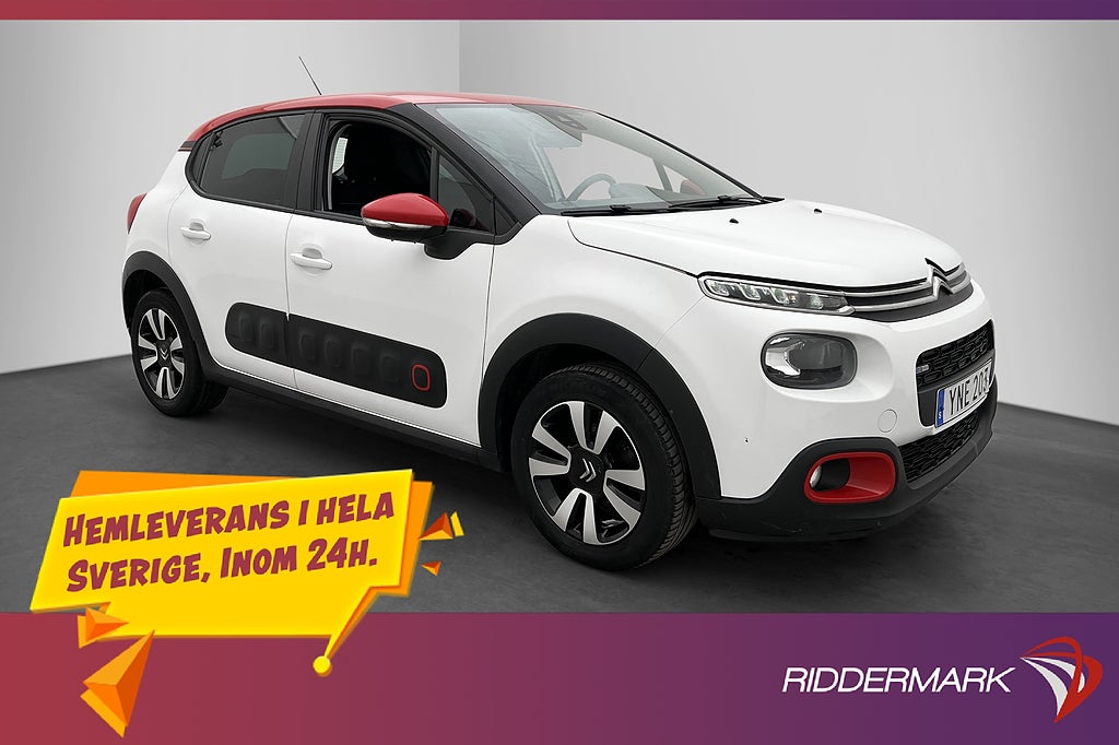 Citroën C3 82hk Feel Sensorer Farthållare CarPlay 0,47l/mil