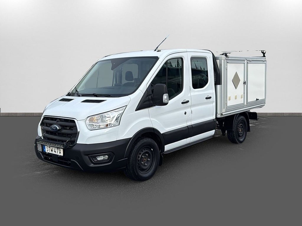 Ford transit 350 Chassi Dubbelhytt Kåpa, V-hjul, mycket utrustning