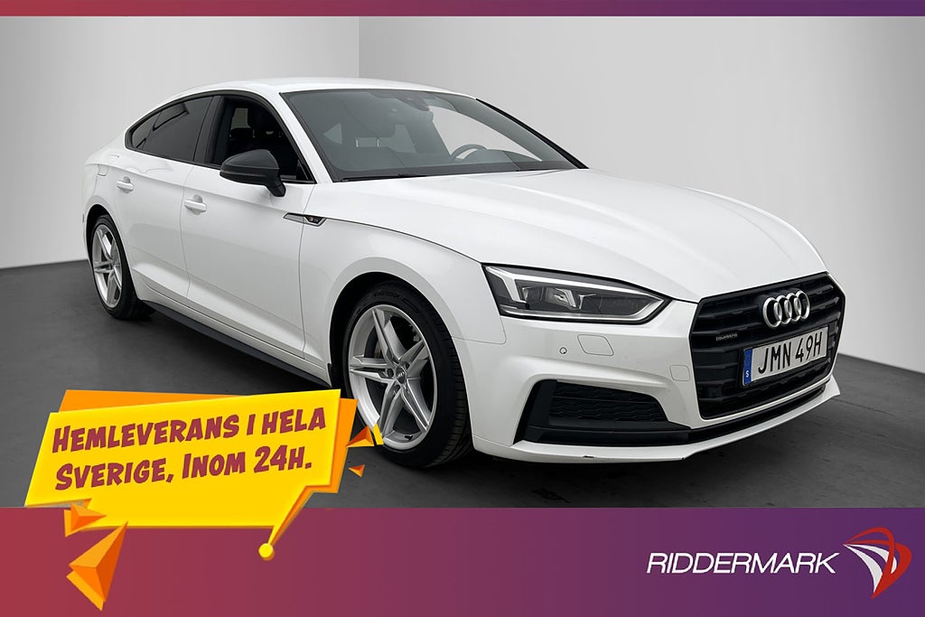 Audi A5 Sportback 45 TFSI Q 245hk S-Line Sensorer Halvskinn