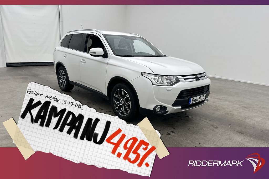 Mitsubishi Outlander Di-D 4WD 150hk Värmare Kam 4,95% Ränta