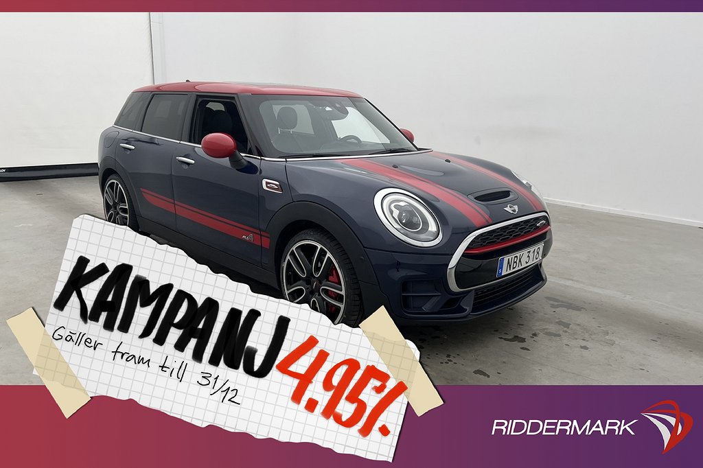 MINI Clubman ALL4 231hk JCW H/K Pano HUD 4,95% Ränta