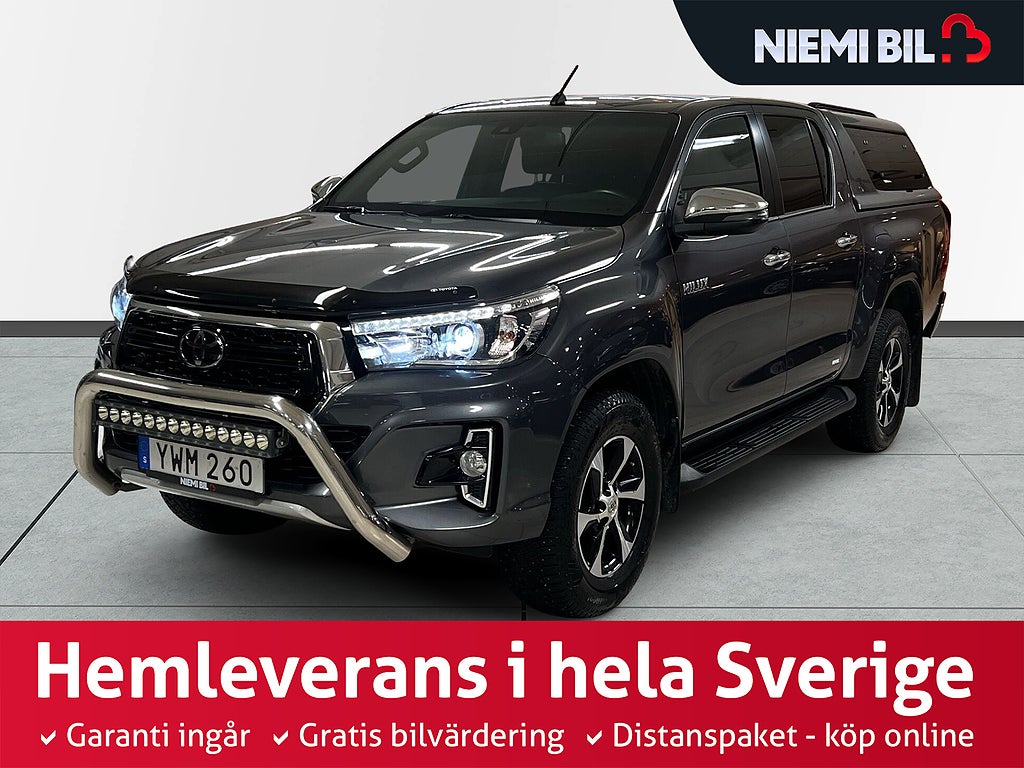 Toyota Hilux Dubbelhytt 2.4 AWD MOMS Mvärm Drag Kåpa LED-ramp Bkamera S&V