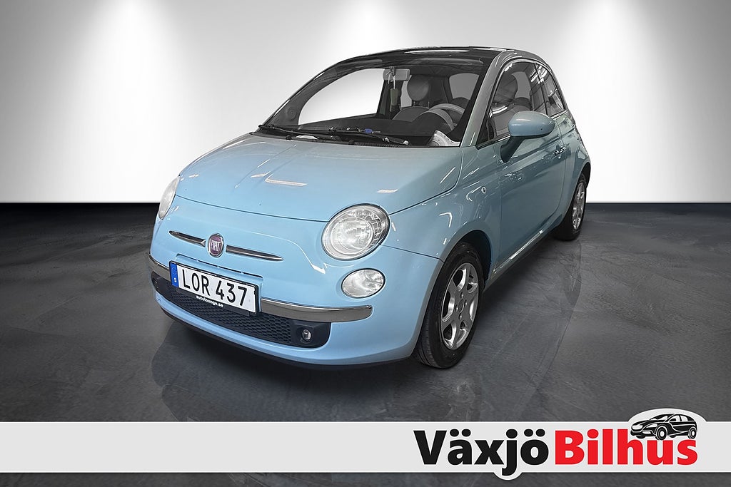 Fiat 500 1.2 Lounge Euro 5,  69HK,  Glas tak
