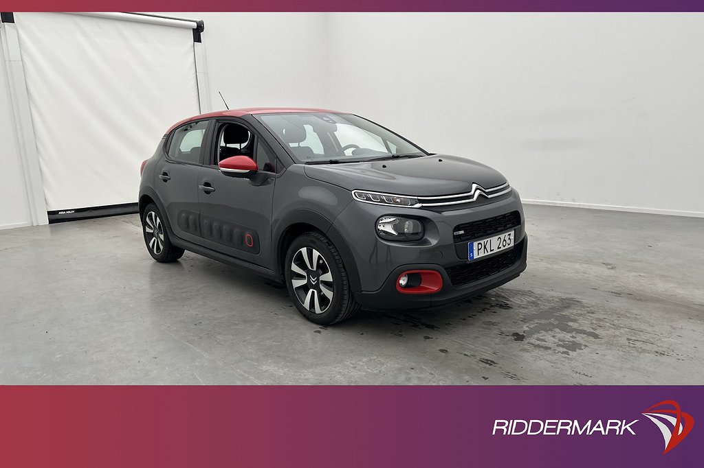 Citroën C3 1.2 110hk Feel Sensorer CarPlay Farthållare Drag