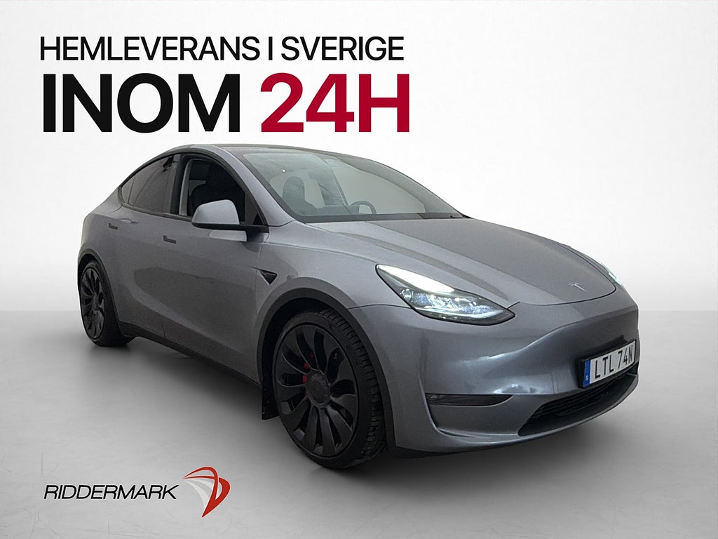 Tesla Model Y Performance AP Värmepump Drag Moms Quicksilver