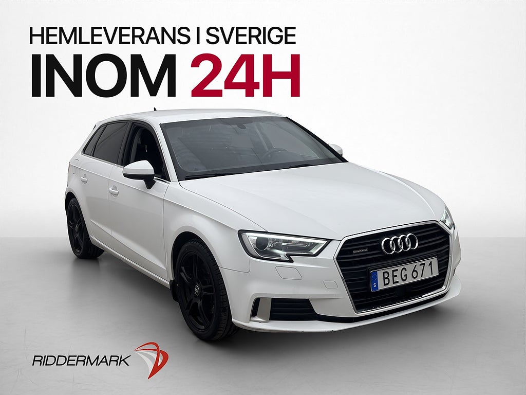 Audi A3 2.0 190hk Quattro Comfort Värm Dragkrok Adapt-fart