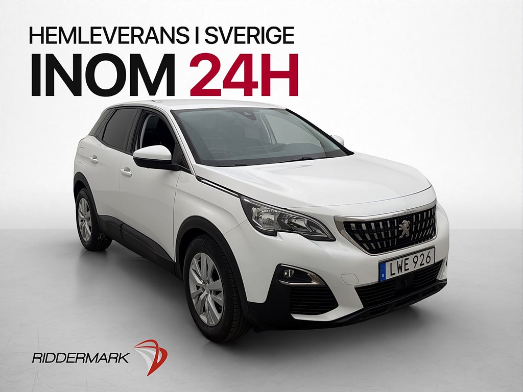 Peugeot 3008 BlueHDi 120hk Motorvärmare CarPlay Sensorer