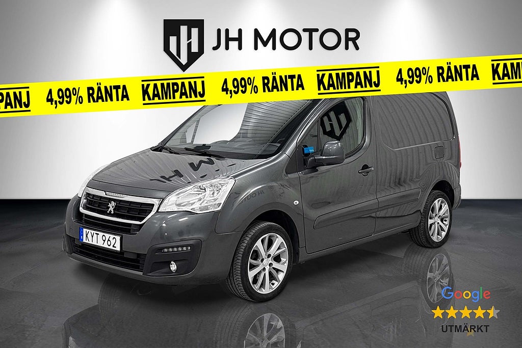 Peugeot Partner Skåp 1.6 Automat 100hk LÅGMIL / SoV / Drag / Ny kamrem