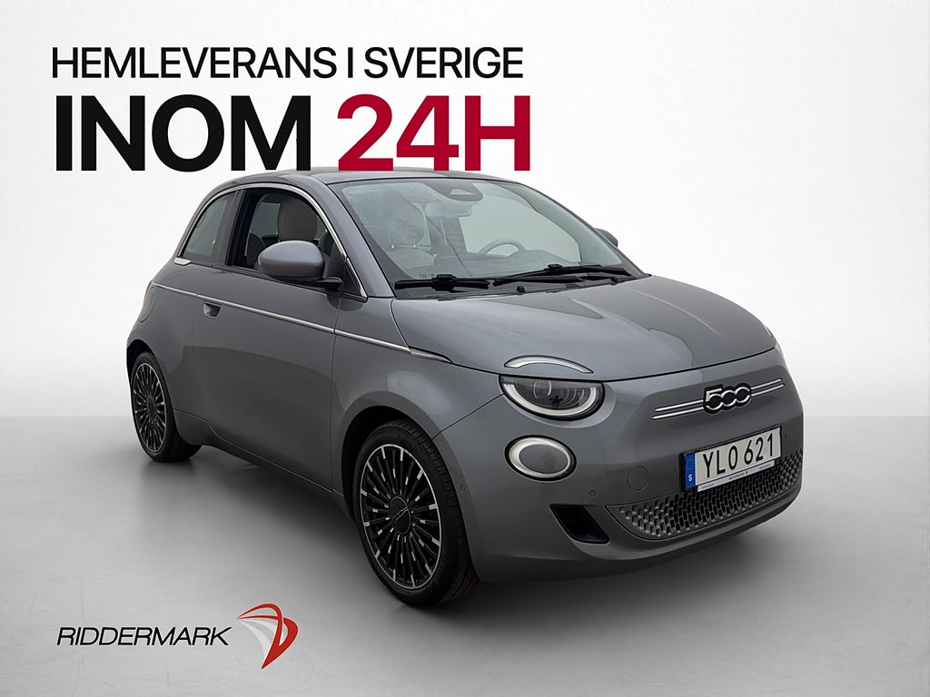 Fiat 500e 42 kWh La Prima Taklucka Kamera CarPlay Halvskinn