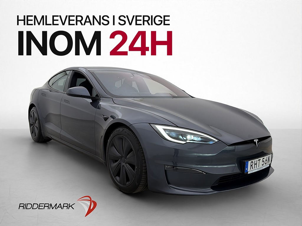 Tesla Model S AWD 670hk Luftfjädring Autopilot Yoke Sv-Såld