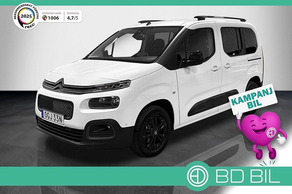 Citroën e-Berlingo 50 kWh SHINE VÄRMARE DRAG 3,95% RÄNTA