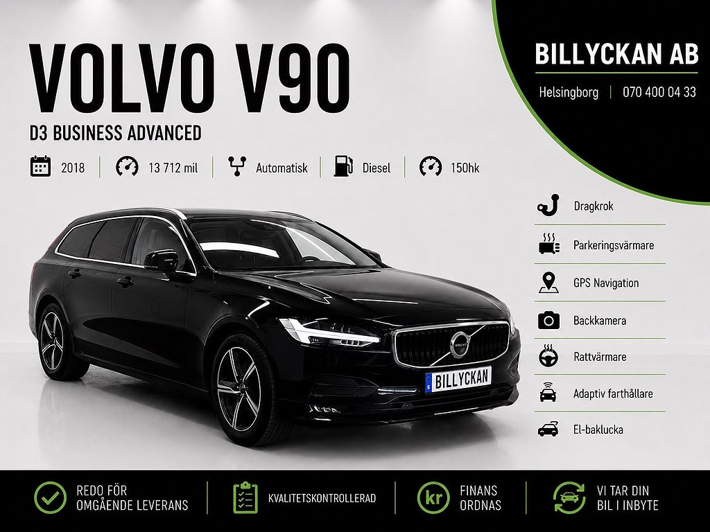 Volvo V90 D3 Business Advanced|Kamera|Drag|BLIS|GPS|Adaptiv-Fart